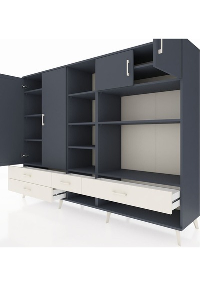 Hyperion Dolap 12 Raflı 4 Çekmeceli 4 Kapaklı 220x44x163 Antrasit Antrasit-antrasit/aytaşı Hyperion Dolap 12 Raflı 4 Çekmeceli 4 Kapaklı 220x44x163 Antrasit Antrasit-antrasit/aytaşı