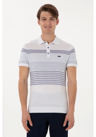 U.S. Polo Assn. Erkek Slim Fit Polo Yaka İndigo Tişört 50299410-VR028