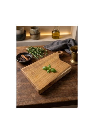 Doğrama Tahtası 20x30 Doğal Kütükten Salata, Et Tahtası Bej - 851158852 Bej