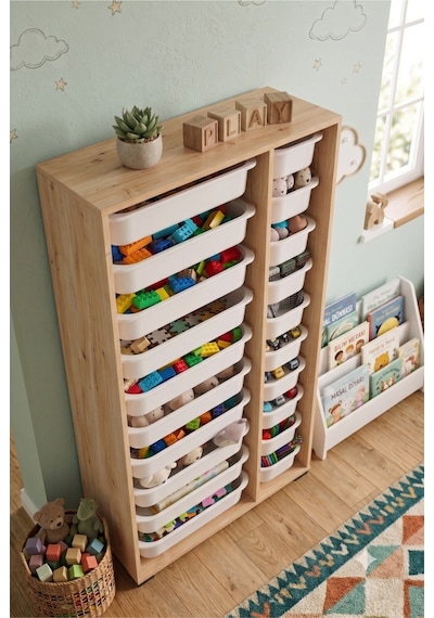 10 Adet Orta 10 Adet Küçük Boy Çekmeceli 136 Cm Safir Meşe Çocuk Odası Oyuncak Dolabı Ve Çok Amaçlı Saklama Ünitesi - Depolayıcı Düzenleyici Organizer 10 Adet Orta 10 Adet Küçük Boy Çekmeceli 136 Cm Safir Meşe Çocuk Odası Oyuncak Dolabı Ve Çok Amaçlı Saklama Ünitesi - Depolayıcı Düzenleyici Organizer