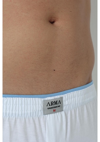 Arma Yıldız 6'lı Paket Beyaz Erkek Penye Havlu Bel Boxer %100 Pamuk-beyaz
