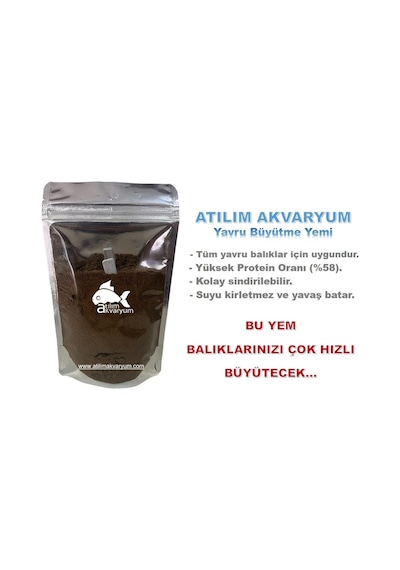 Premium Yavru Balık Yemi, Balık Büyütme Yemi Toz Yem 1 Kilogram