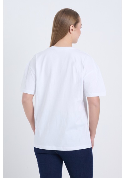 Velvoria Unisex Oversize Beyaz Sometimes Bear T-shirt