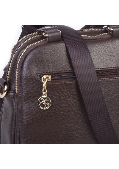 Nas Bag Kadın Çok Gözlü El Omuz Ve Çapraz Çantası 25x20 Cm Kahve Victoria