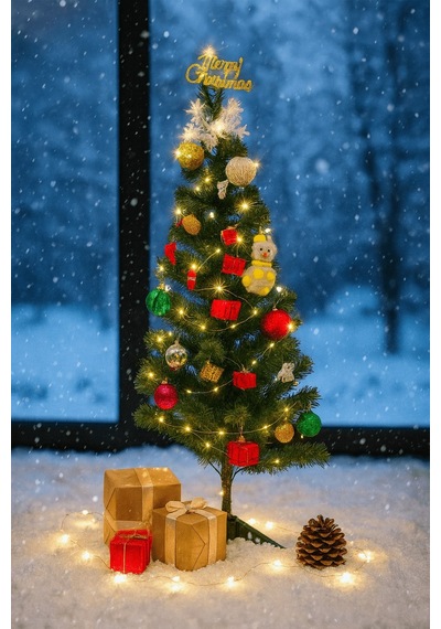 25 Parça Büyük Boy Yılbaşı Ağacı Süs Seti Renkli Noel Süsleri, Hediye Kutuları, Toplar Ve Figürler