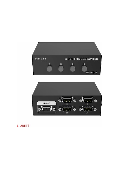 Mt-vıkı 4 Port Rs232 Switch Mt-223-4 Db9 Com Seri Port Anahtarlayıcı 1 In 4 Out Pc Printer Haberleş