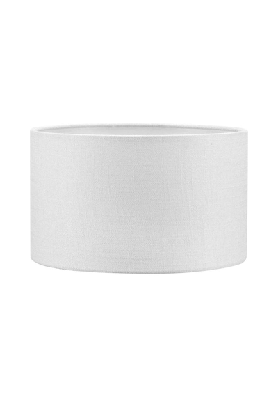 Beyaz Abajur Başlığı Çap 30 Cm Silindir Kumaş A854 Beyaz