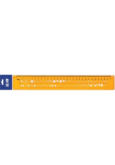 Rio Universal Yazı Harf Şablonu Cetvel 30 CM Şeffaf