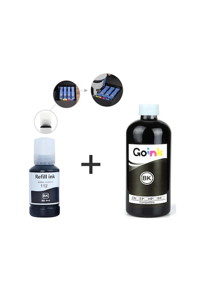 Epson 112 Siyah Pigment Mürekkep 500 Ml + 127 Ml Uyumlu