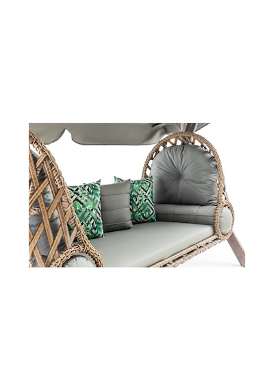 Swing Saltanat Ahşap Rattan Salıncak Dış Mekan Bahçe Balkon Ve Te Ceviz