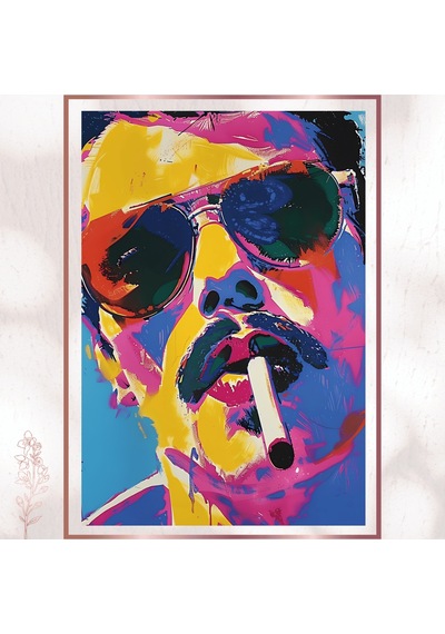 Pop Art Karizma - Renkli Asi Portre Pvc Tablo