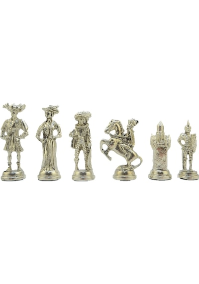 Sadece Satranç Taşı İsteyene Gifthome, Battal, Metal, Parlak, İspanyol Figürlü Satranç Taşı