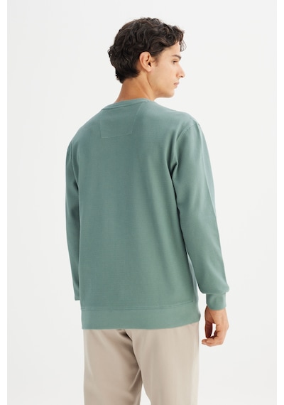 Lee %100 Pamuk Regular Fit Logo Detaylı Erkek Sweatshirt L2520367801 Yeşil
