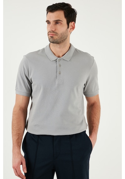 Buratti Pamuklu Regular Fit Düğmeli Erkek Polo Yaka T Shirt 5902127 Kül