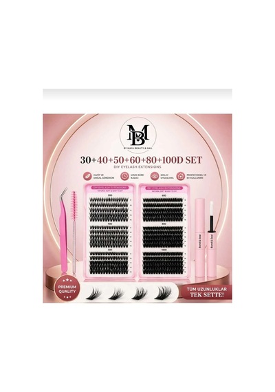 Dıy Kirpik - Takma Kirpik 600 Adet Kirpik Seti Kitap Model 30-40-50-60-80-100 D Farklı Boylar