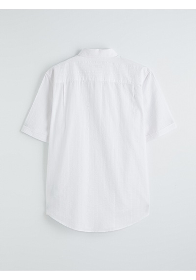 Lcwaıkıkı Classic Beyaz Regular Fit Armürlü Erkek Gömlek