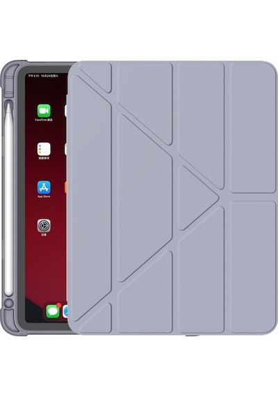 Apple Uyumlu iPad, Air 11inç M2 2024 Kılıf Kalem Bölmeli Trifolding Case A2902 A2903 A2904