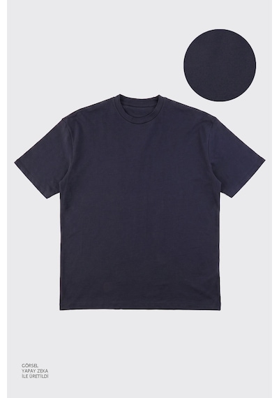 Ac&Co / Altınyıldız Classics Erkek Lacı Pamuklu Nefes Alan Terletmez Oversize Fit Rahat Kesim Bisiklet Yaka Tişört