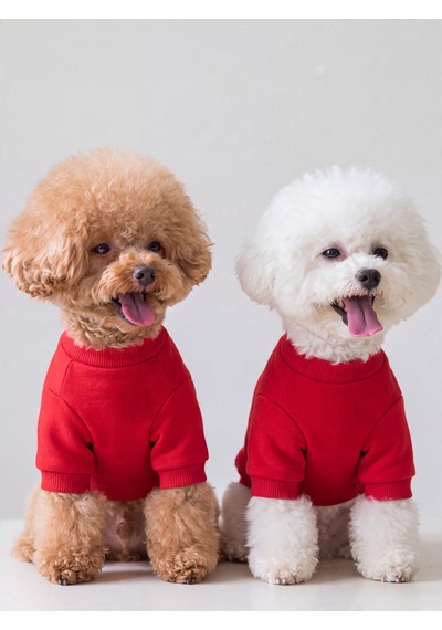 Kiki Kiraz Detaylı Kırmızı Köpek Polar Sweatshirt