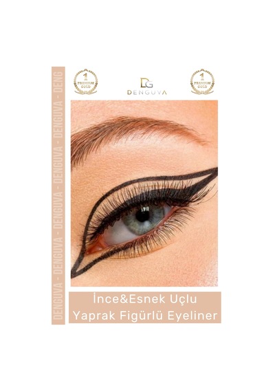 Eyeliner Yoğun Siyah Pigment Gün Boyu Etkili Kalıcı İnce Esnek Uçlu Yaprak Figürlü Eyeliner Diğer