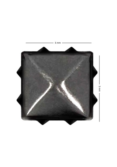 Süs Tırnaklı Platin Çakma Kare Piramit 5 Mm 20 Adet Metal Trok