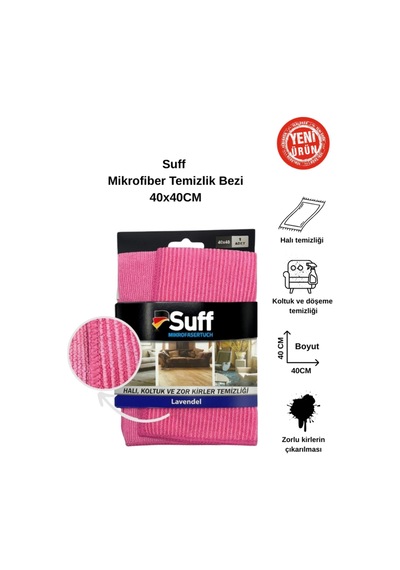 Mikrofiber Temizlik Bezi 40x40 Cm Halı & Koltuk Temizliği Pembe Diğer