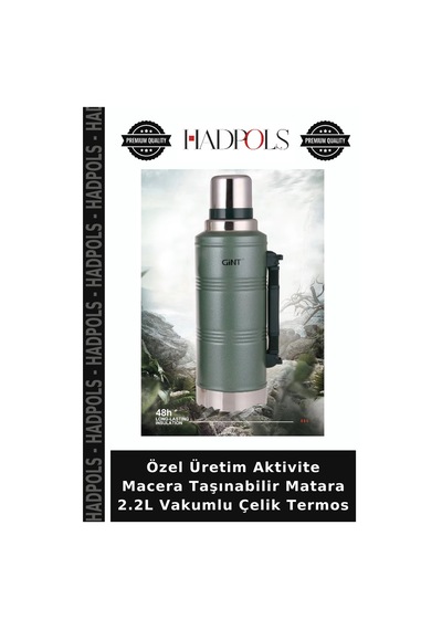 Özel Üretim Aktivite Macera Taşınabilir Matara 2.2l Vakumlu Çelik Termos