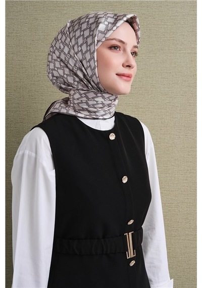 Armine Saf İpek Sura Eşarp 9636d 01 Koyu Lacivert Siyah
