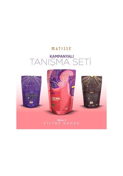 Matisse Dünya Kahveleri Tanışma Seti Etiyopya, Guatemala & Colombia 250g X 3 Öğütülmüş