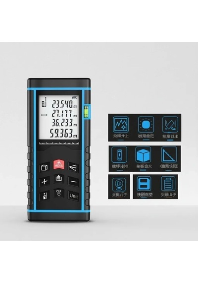 Ers 40 Metre Hassas Lazermetre Ölçer Lcd Dijital Ekran Su Terazili Lazerli Mesafe Ölçüm Cihazı