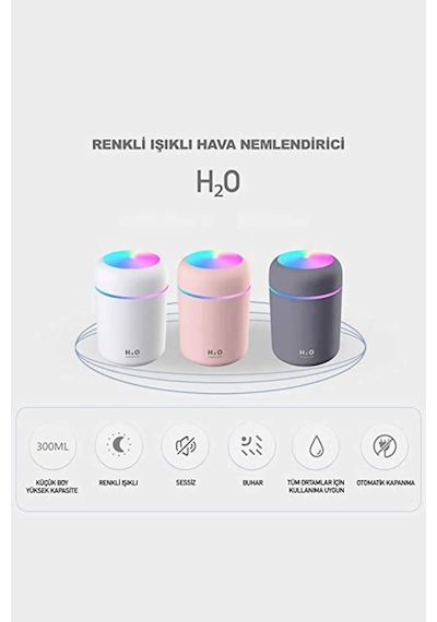 H2O Humidifier Led Işıklı Mini Oda Hava Nemlendirici Ve Taşınabilir Buhar Makinesi