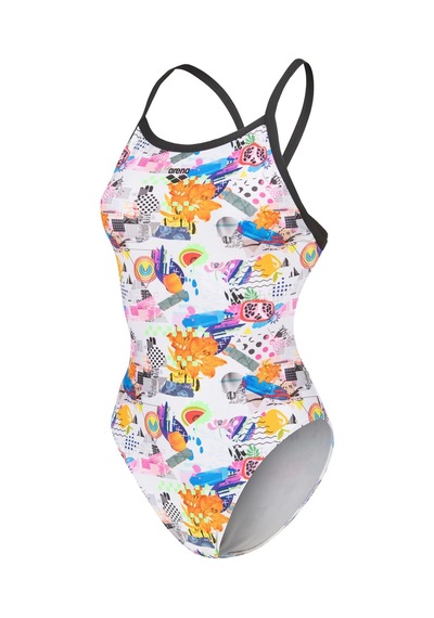 Arena W Collage Swimsuit X-criss Cross Back White Kadın Mayosu Beyaz Beyaz