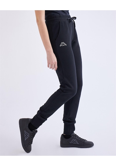 Kappa Logo Theek Slim Kadın Slim Fit Eşofman Altı Siyah