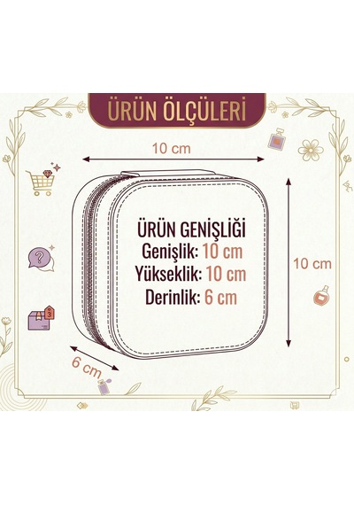 Kişiye Özel Deri Takı Kutusu, Gold İsimli, Krem Renk, Fermuarlı