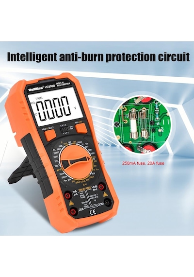 Wellhise Vc890d Ölçü Aleti Multimetre Avometre Nvc Işıklı Ekran El Feneri True Rms