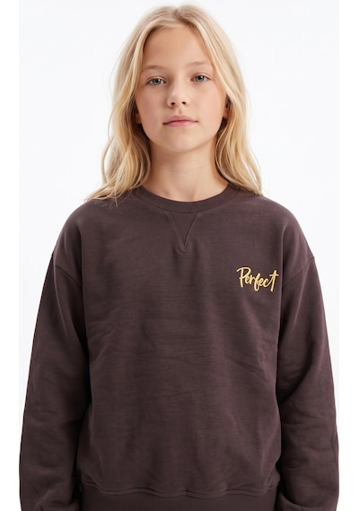 Toontoy Kids Toontoy Kız Çocuk Göğüsü Perfect Armalı Sweatshirt Bej Toontoy Kids Toontoy Kız Çocuk Göğüsü Perfect Armalı Sweatshirt Bej