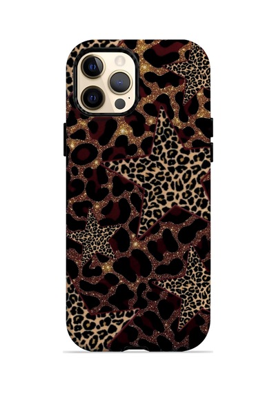 Velvoria Valestra Yıldızlı Leopar Apple iPhone Uyumlu 12 Pro Max Darbe Korumalı Kılıf Valestra Select - Yıldızlı Leopar