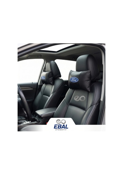 Ford Logolu Oto Koltuk Boyun Yastığı 2 Parça Tüm Modeller İçin Uygundur Siyah