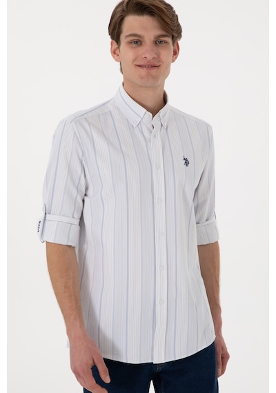 U.s. Polo Assn. Erkek Mavi Gömlek Desenli 50306352-vr036 Mavi