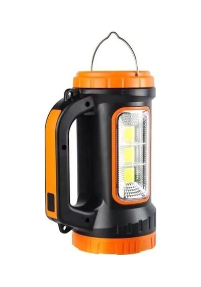 Volemi V-003 Güneş Enerjili Şarjlı Kamp Lambası 3 W + 15 W Uzun Menzilli Acil Durum Feneri Turuncu - Yeşil