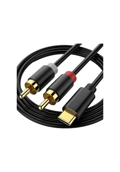 Powermaster Pm-29963 Usb Type-c Erkek To 2x Rca Erkek Stereo 2 Metre Ses Aktarım Kablosu