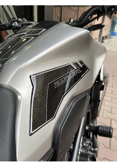 Cb 250 R Tank Pad Set Motorsiklet Koruma Siyah-Gümüş