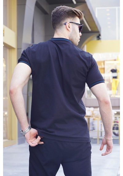 Madmext Siyah Polo Yaka Erkek Tişört 6113-siyah Siyah