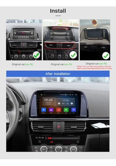 Mazda Cx-5 2013+ Uyumlu Multi Medya Navi Gasyon Usb Kamera Carplayer