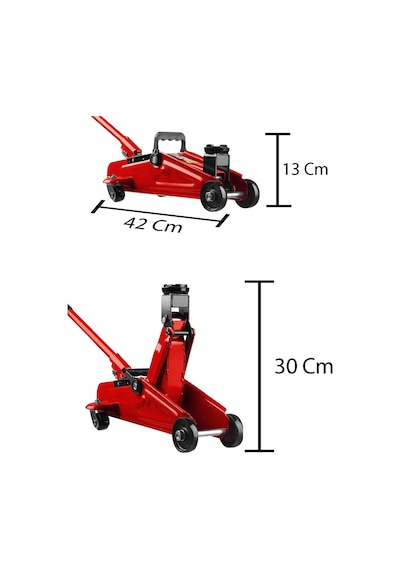 2 Ton Arabalı Tekerlekli Hidrolik Timsah Kriko Taşıma Çantalı 2 Y