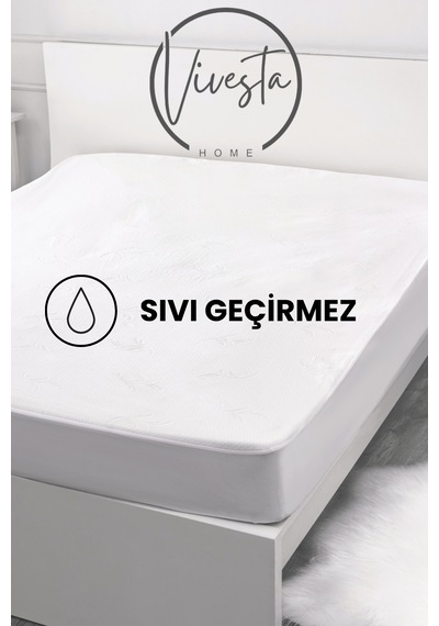 100x200 Cm Sıvı Geçirmez Fitted Alez Nefes Alabilir, Kaymaz, Yıkanabilir, Anti-alerjik Beyaz