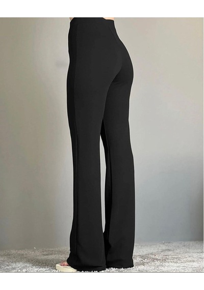 Melek Moda Kadın Siyah Palazzo Pantolon Siyah