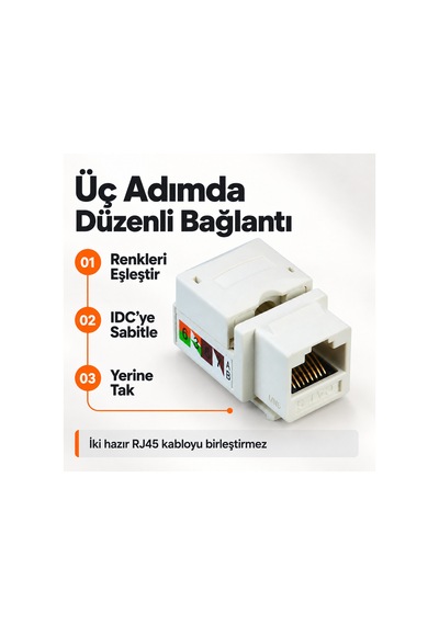 Mn6 Mn90d Cat6 Utp Rj45 90 Keystone Jack 8p8c Şase Ethernet Ağ Prizi Modülü 250 Mhz-10 Adet