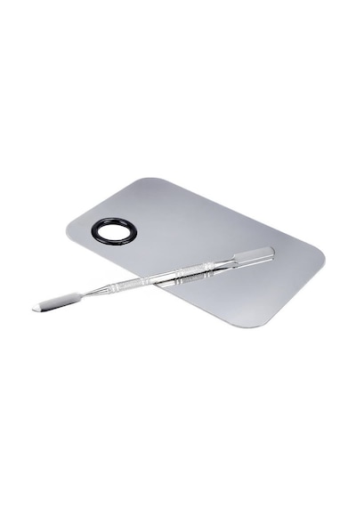 2 Parça Aynalı Çelik Makyaj Fondöten Krem Karıştırma Spatula Palet Set Cin906