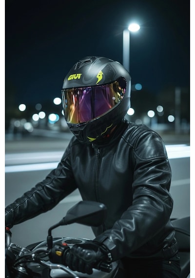 Gıvı 50.x Bones Sarı 1 Renkli 1 Şeffaf Vizörlü Motosiklet Kask İridyum Vizör + Şeffaf